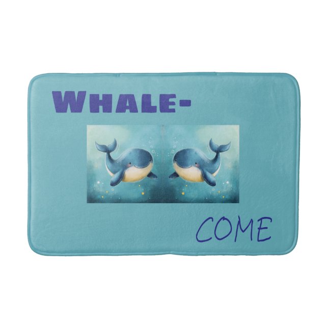 Niedliche Whales Bathmatte, Badezimmer Dekoration, Badematte (Vorderseite)