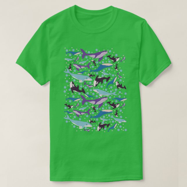 Niedliche Whalesmuster T-Shirt (Design vorne)