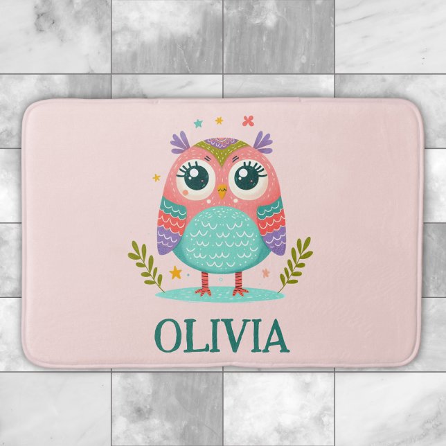 Niedliche Whimsical Baby Owl Badematte (Von Creator hochgeladen)