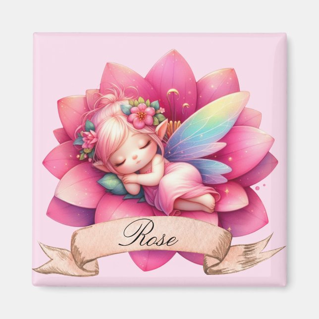 Niedliche Whimsical Blumenstrauß Träume Schlafmärc Magnet (Vorne)
