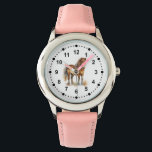 Niedliche Whimsical Brown Pony Horids Armbanduhr<br><div class="desc">Niedliche Kinder sehen mit einer Aquarellfarbe,  die von einem niedlichen braunen Pony zeichne,  und einem leicht lesbaren Uhrengesicht.</div>