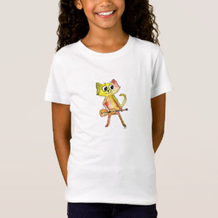 Niedliche Whimsical Cat Playing Gitarre T-Shirt