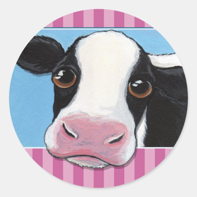 Niedliche Whimsical Cow Stickers / Umschlag Aufkle (Vorderseite)