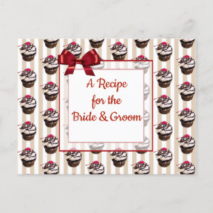 Niedliche Whimsical Cupcake Wedding Rezept Card Postkarte