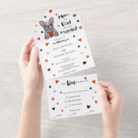 Niedliche Whimsical French Bulldog Wedding