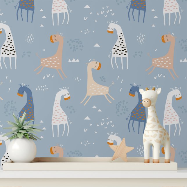Niedliche Whimsical Giraffe Moderne Kindermuster Tapete (Von Creator hochgeladen)