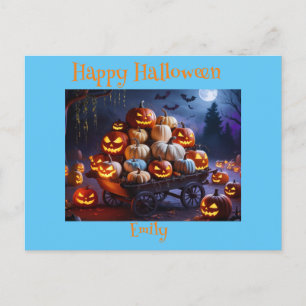Niedliche Whimsical Halloween Hexe, Personalisiert Postkarte