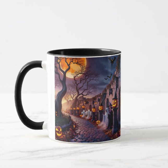 Niedliche Whimsical Halloween Hexe, Personalisiert Tasse (Links)