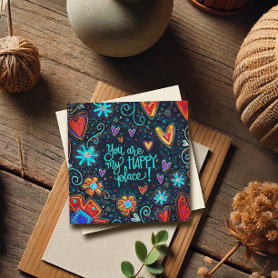 Niedliche Whimsical Happy Place Herzinfarkt Liebe