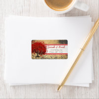 Niedliche Whimsical Heart Leaf Tree Red Pink Dots 