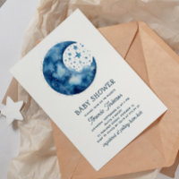 Niedliche Whimsical Himmelblau Mond Babydusche