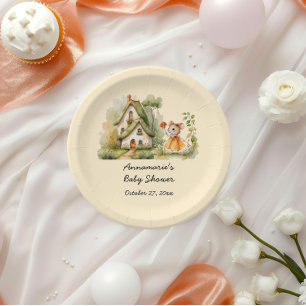 Niedliche Whimsical Mouse Kinderdusche Pappteller