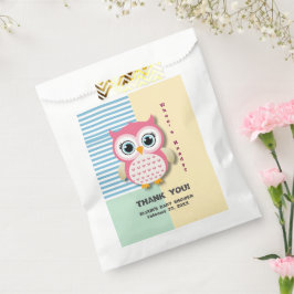 Niedliche Whimsical Pink Owl Babydusche Geschenktütchen