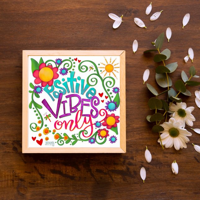 Niedliche Whimsical Positive Vibes nur Inspirivity Poster (Von Creator hochgeladen)
