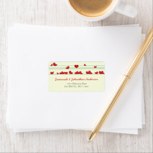 Niedliche Whimsical Red Birds Address Labels Adressaufkleber