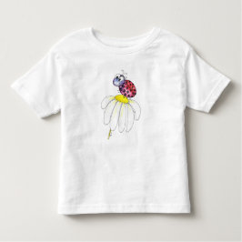 Niedliche Whimsical Red Ladybug auf einer weißen B Kleinkind T-shirt