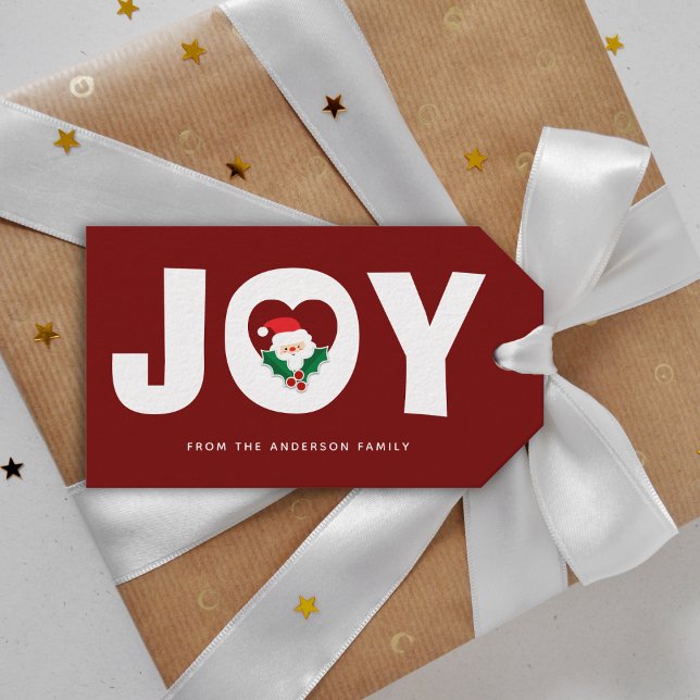 Niedliche Whimsical Santa & Holly Berries Weihnach Geschenkanhänger (Von Creator hochgeladen)