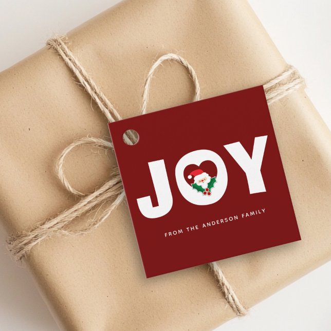 Niedliche Whimsical Santa & Holly Berries Weihnach Geschenkanhänger (Von Creator hochgeladen)