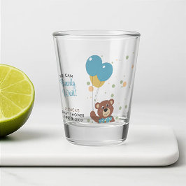 Niedliche Whimsical Teddy Bär Thema Baby Boy Dusch Schnapsglas