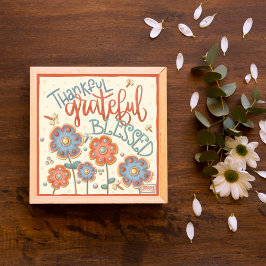 Niedliche Whimsical Thankful Dragonflies Floral Poster