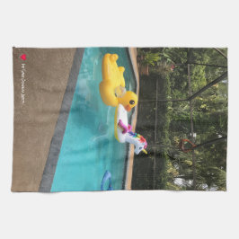 Niedliche Whimsical Unicorn Duck in Schwimmbad Küc Geschirrtuch