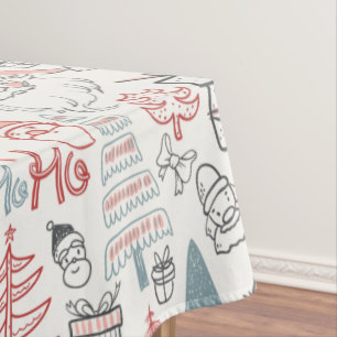 Niedliche Whimsical Weihnachtsbaummuster Rosa Tischdecke