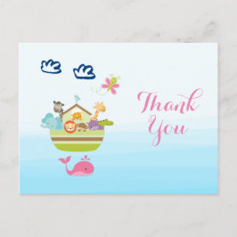 Niedliche Whimsical Zoo Animal Ark Baby Dusche Dan Postkarte