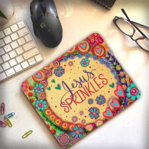Niedliche WhimsicalJesus sprinklt Inspirivity Mousepad