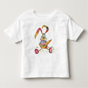 Niedliche Whimsikfarbene Bunny mit Carrot T - Shir Kleinkind T-shirt