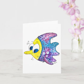 Niedliche Whimsikfarbene Fische Karte