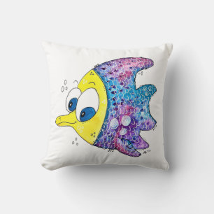 Niedliche Whimsikfarbene Fische Kissen