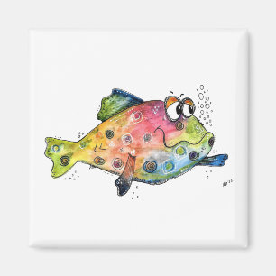 Niedliche Whimsikfarbene Fische Magnet
