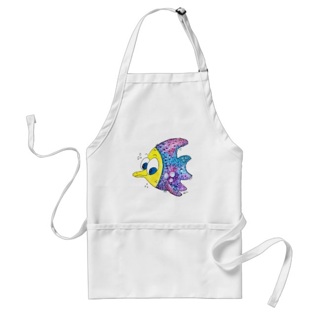 Niedliche Whimsikfarbene Fische Schürze (Vorne)