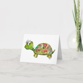 Niedliche Whimsikfarbene Schildkröte Karte