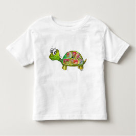 Niedliche Whimsikfarbene Schildkröte Kleinkind T-shirt