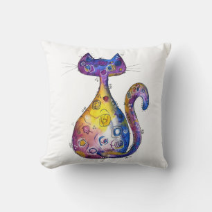 Niedliche Whimsikfarbige Katze Kissen