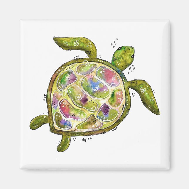 Niedliche Whimsikschildkröte Magnet (Vorne)