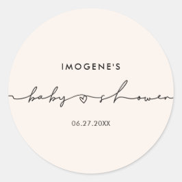 Niedliche Whimsikschrift Baby Dusche Umschlag Aufk Runder Aufkleber