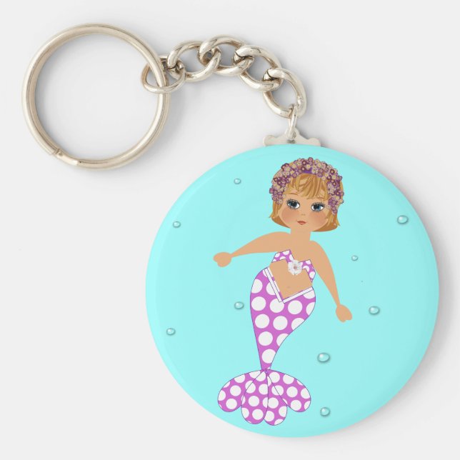 Niedliche Whimsikschwimmende Meerjungfrau Schlüsselanhänger (Vorne)