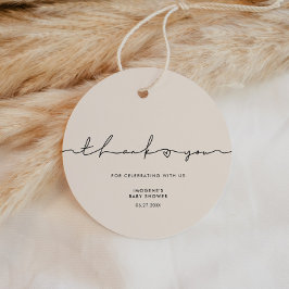 Niedliche Whimsikskripte Babydusche Geschenkanhänger