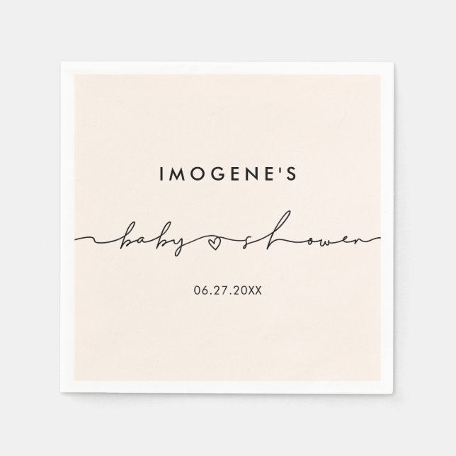 Niedliche Whimsikskripte Babydusche Serviette (Vorderseite)