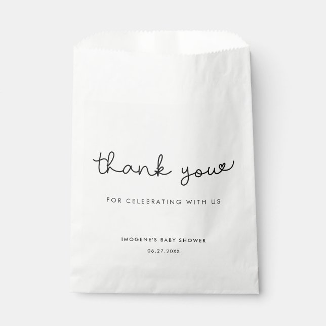 Niedliche Whimsiktypografie Kinderdusche Geschenktütchen (Vorderseite)