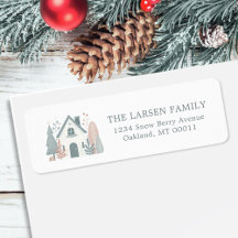 Niedliche Whimsischer Winter Weihnachtshaus Hütte