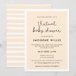 Niedliche whimsistische Typografie Virtual Baby Du Einladung