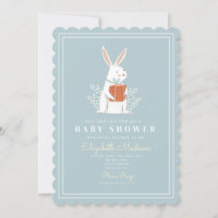 Niedliche White Bunny Blue Babydusche
