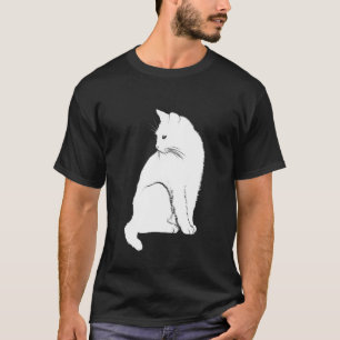 Niedliche White Cat Kitten Grafik T-Shirt