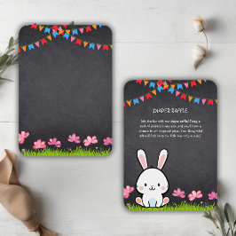 Niedliche White Chalkboard Bunny Baby Dusche Begleitkarte