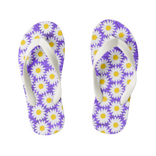 Niedliche White Chamomile Lila Girl Flip Flops