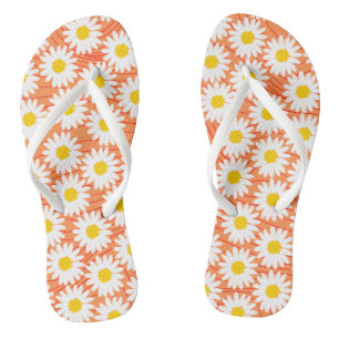 Niedliche White Chamomile Orange Girl Flip Flops