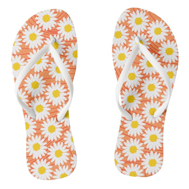 Niedliche White Chamomile Orange Girl Flip Flops (Fußbett)